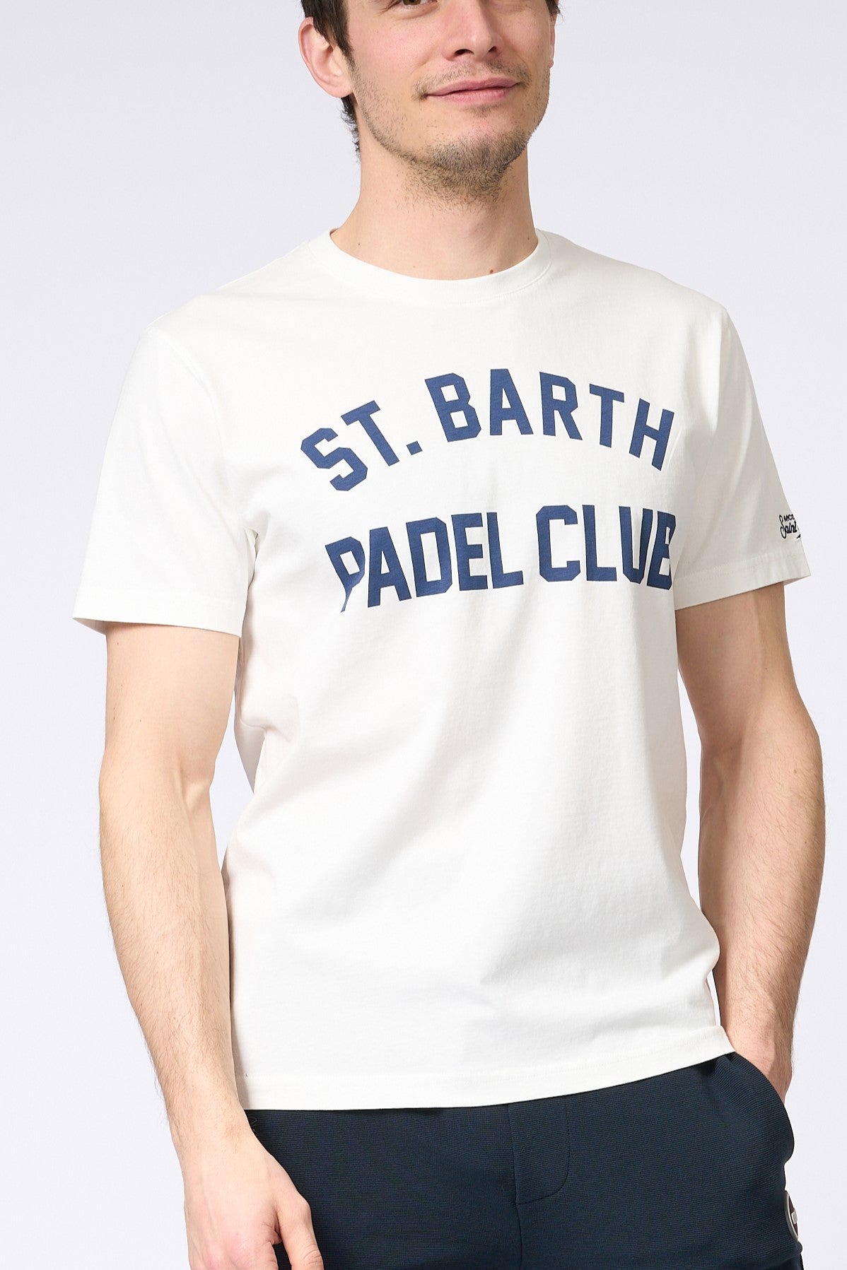 Mc2 Saint Barth T-shirt Padel Club Bianco Uomo-1