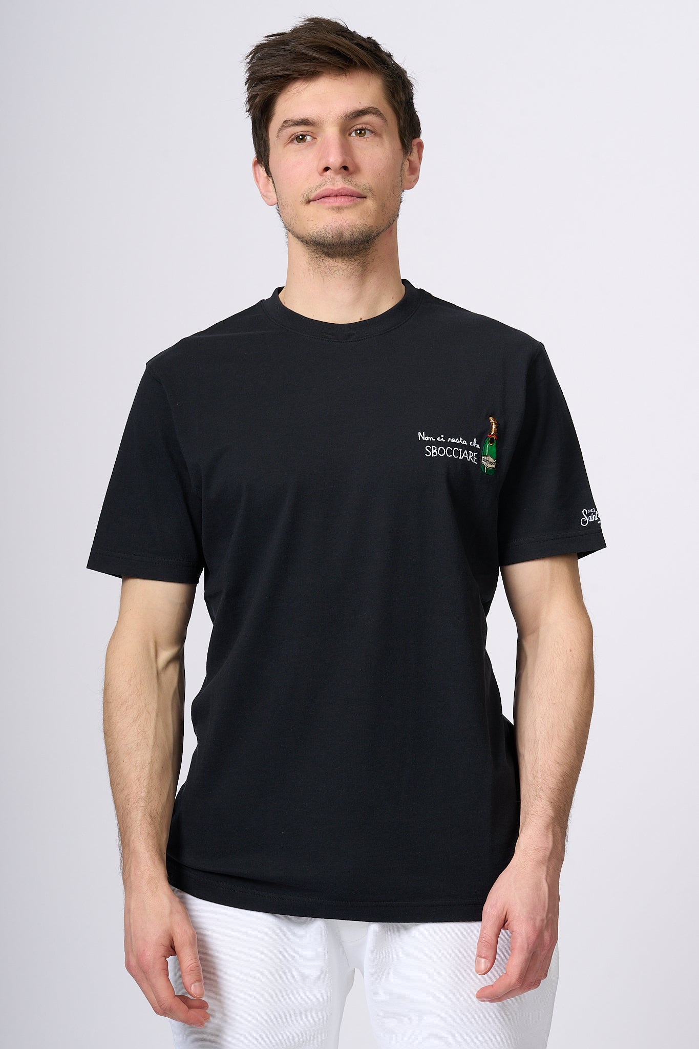 Mc2 Saint Barth T-shirt Sbocciare Nero Uomo-4