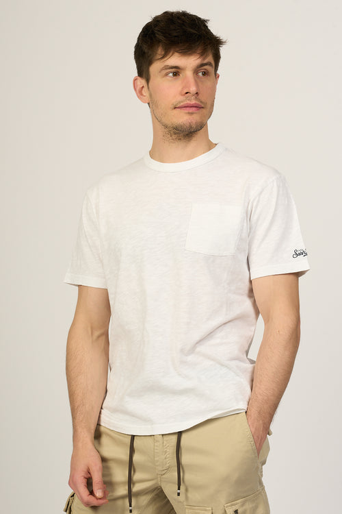 Mc2 Saint Barth T-shirt Taschino Bianco Uomo-2