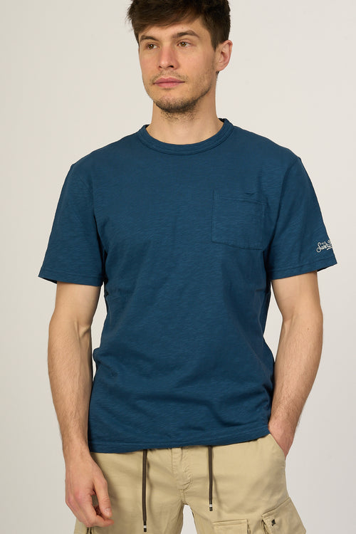 Mc2 Saint Barth T-shirt Taschino Blu Uomo-2