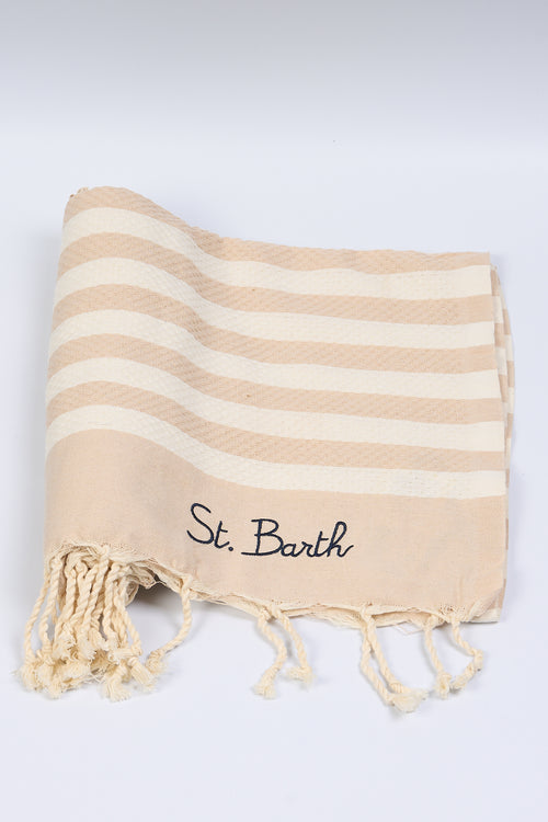 Mc2 saint barth Telo Mare a Righe Bianco/beige Donna-2