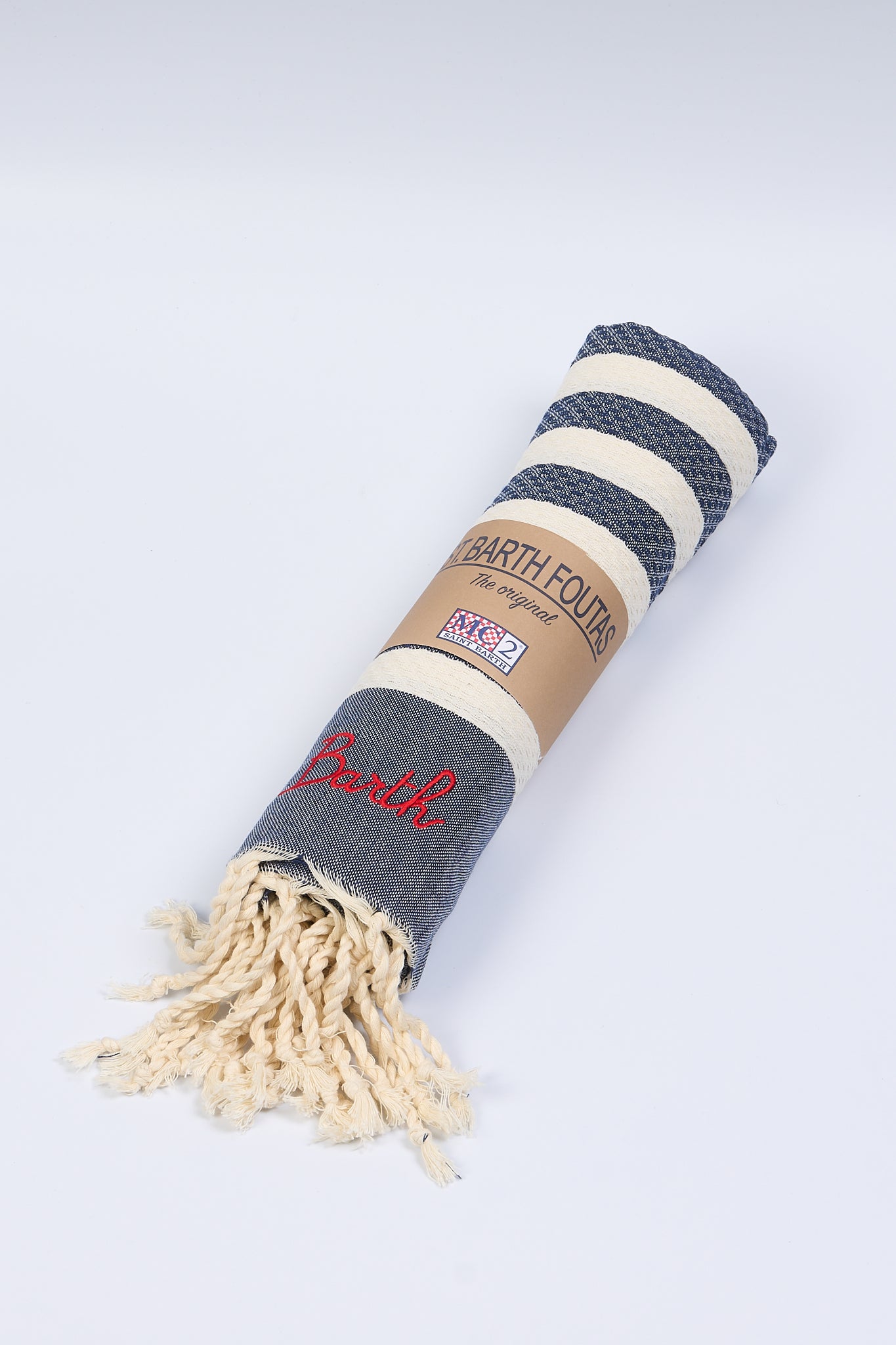 Mc2 saint barth Telo Mare a Righe Bianco/blu Donna-1