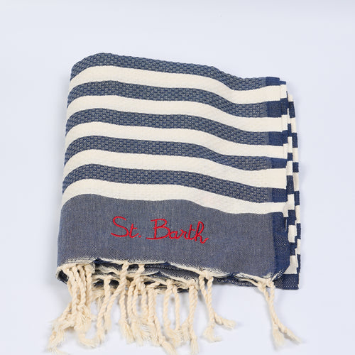 Mc2 saint barth Telo Mare a Righe Bianco/blu Donna-2