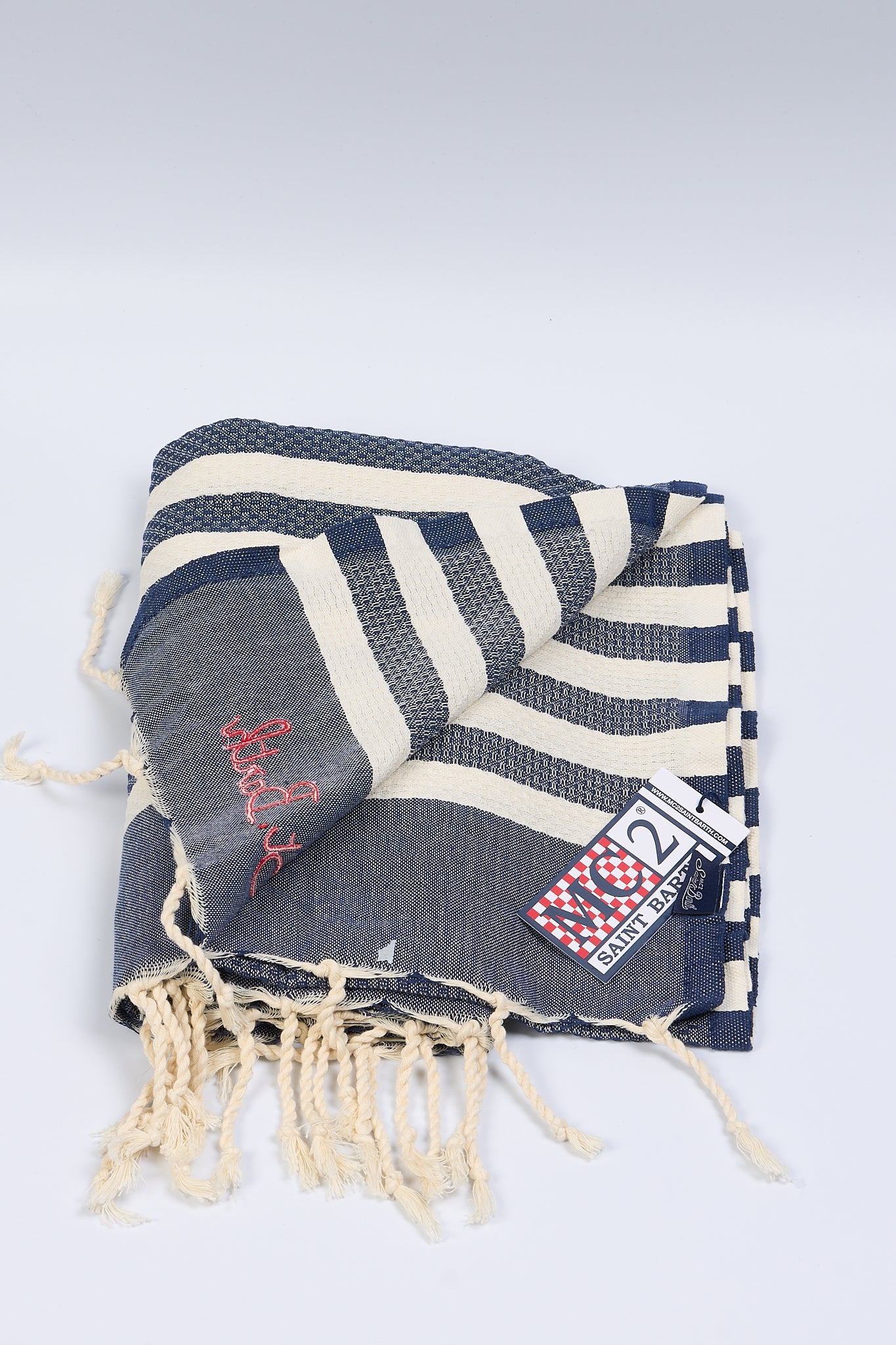 Mc2 saint barth Telo Mare a Righe Bianco/blu Donna-4