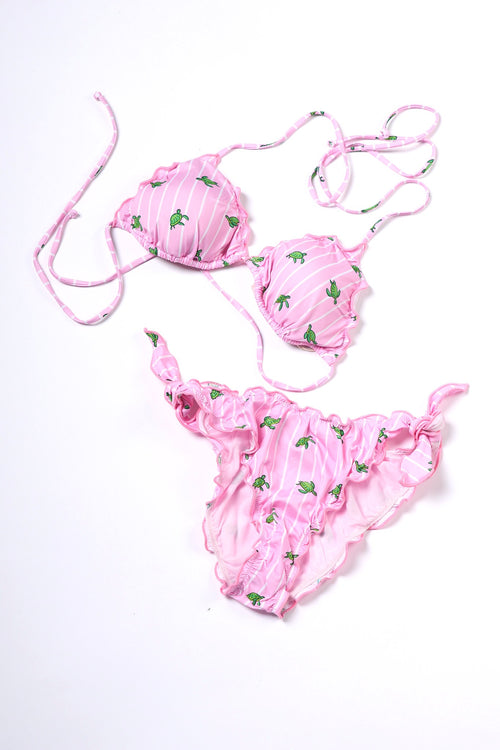 Mc2 saint barth Costume Bikini Turtle Rosa/verde Donna