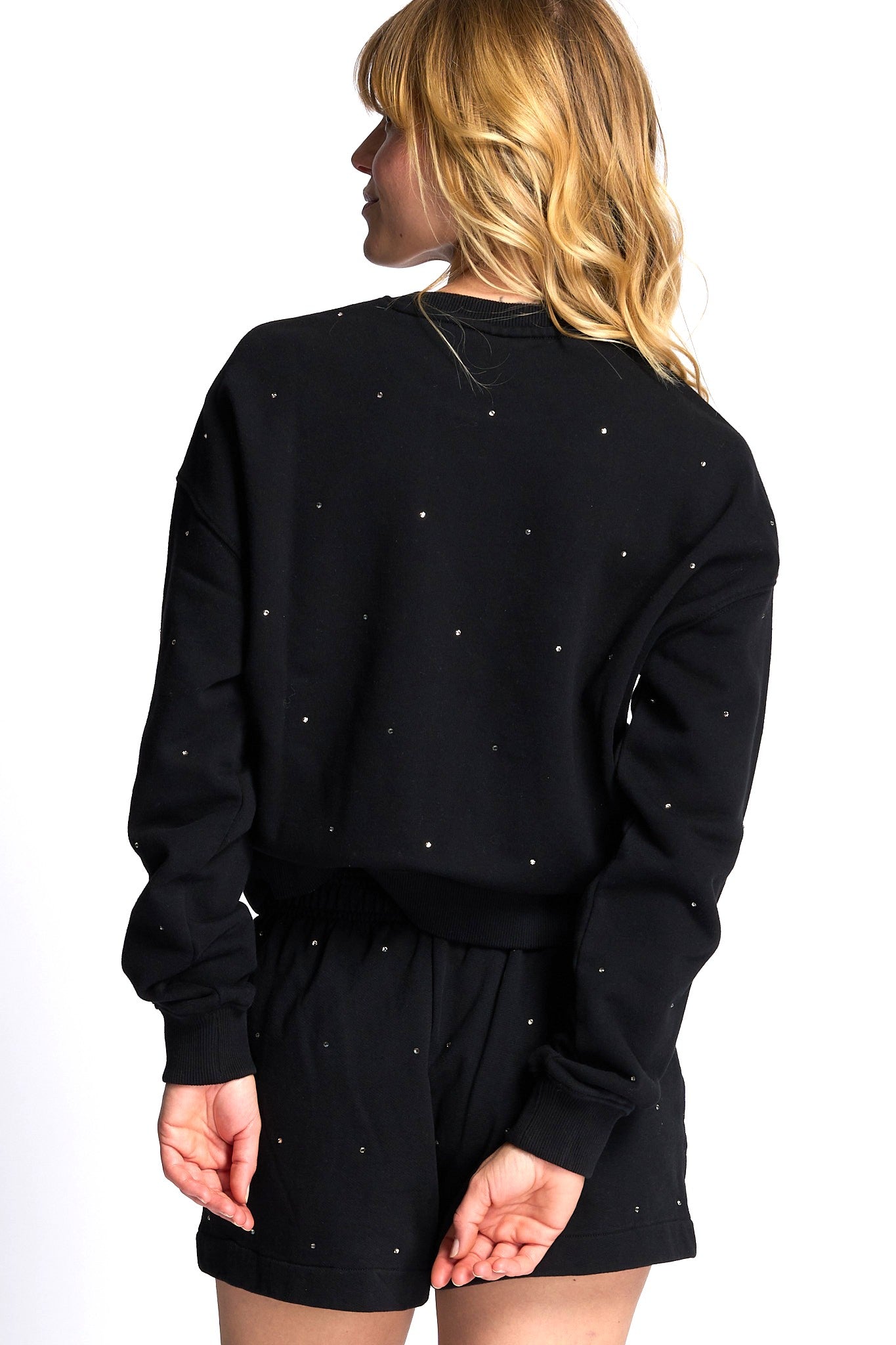 Mc2 saint barth Felpa Casey con Strass Nero Donna-4