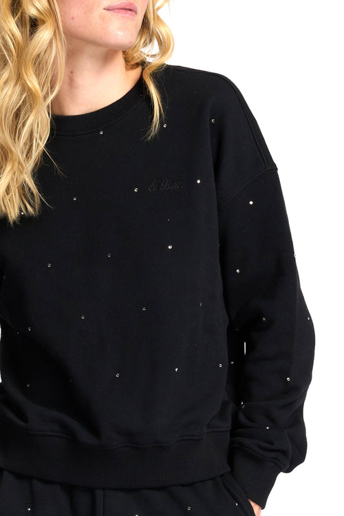 Mc2 saint barth Felpa Casey con Strass Nero Donna-2