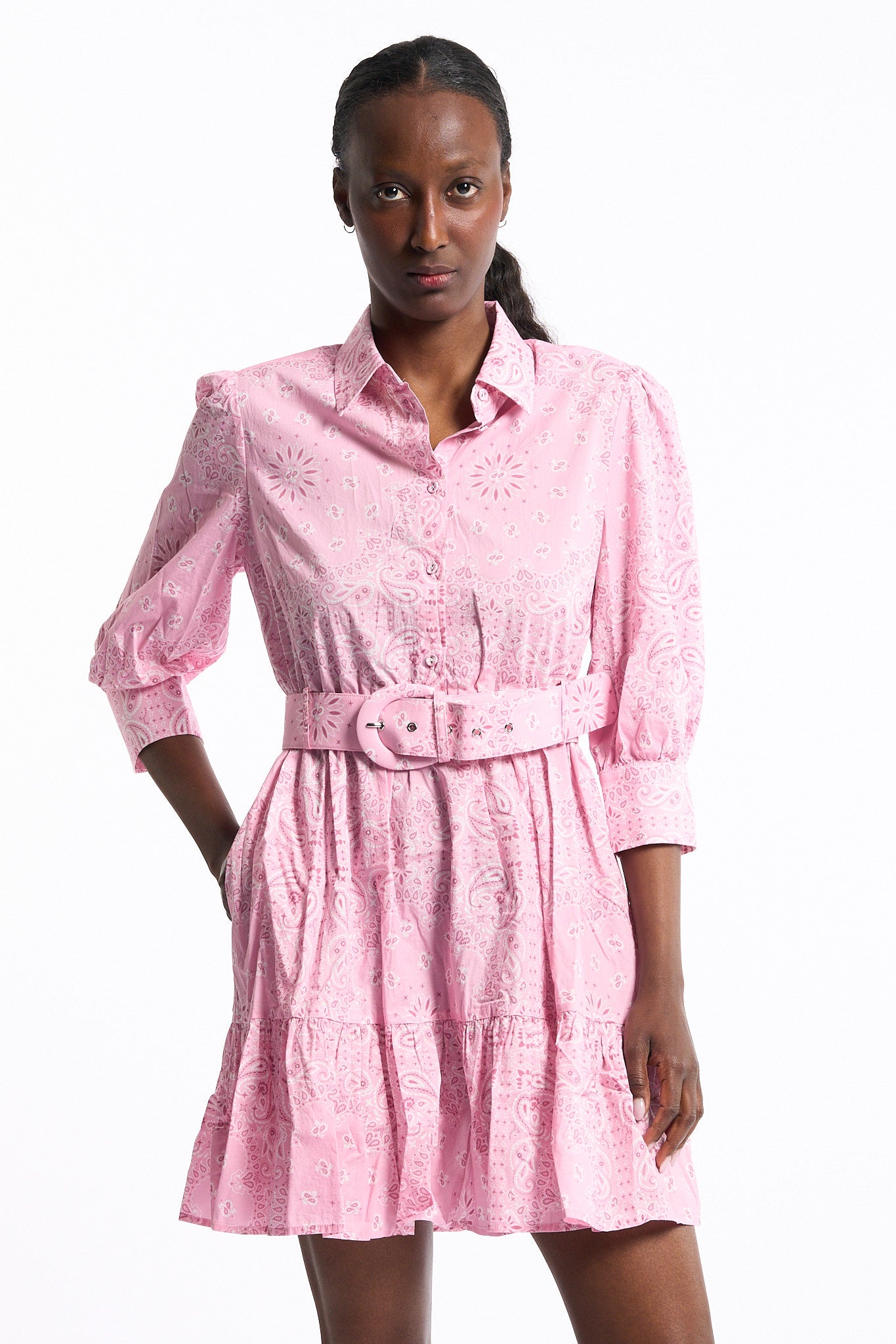 Mc2 saint barth Abitino Lino Bandana Rosa Donna-5