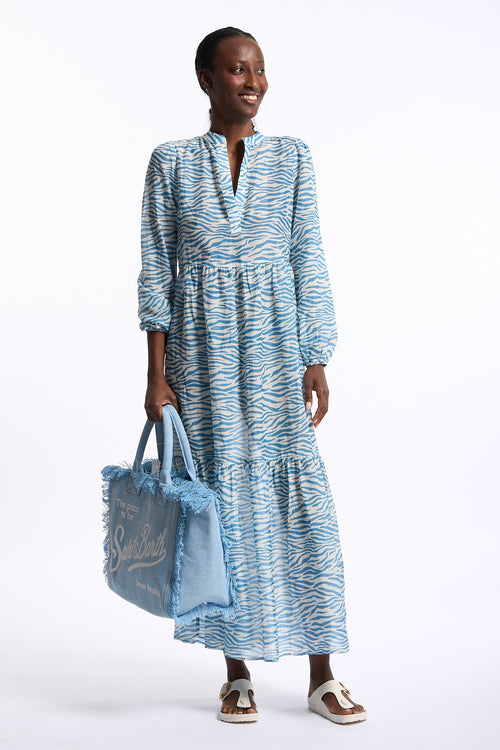 Mc2 saint barth Abito Lungo Azzurro/Bianco Donna
