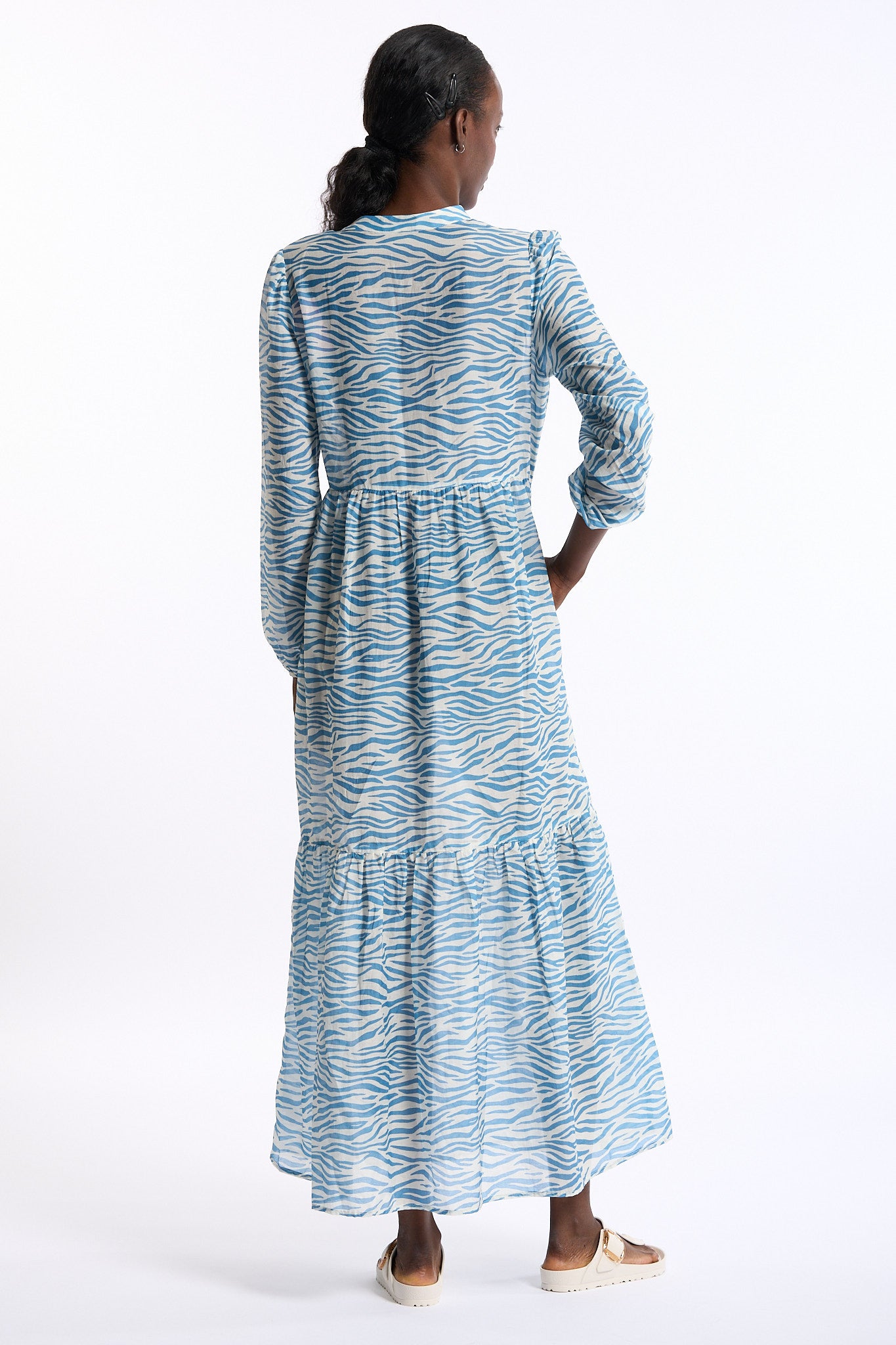 Mc2 saint barth Abito Lungo Azzurro/Bianco Donna-3