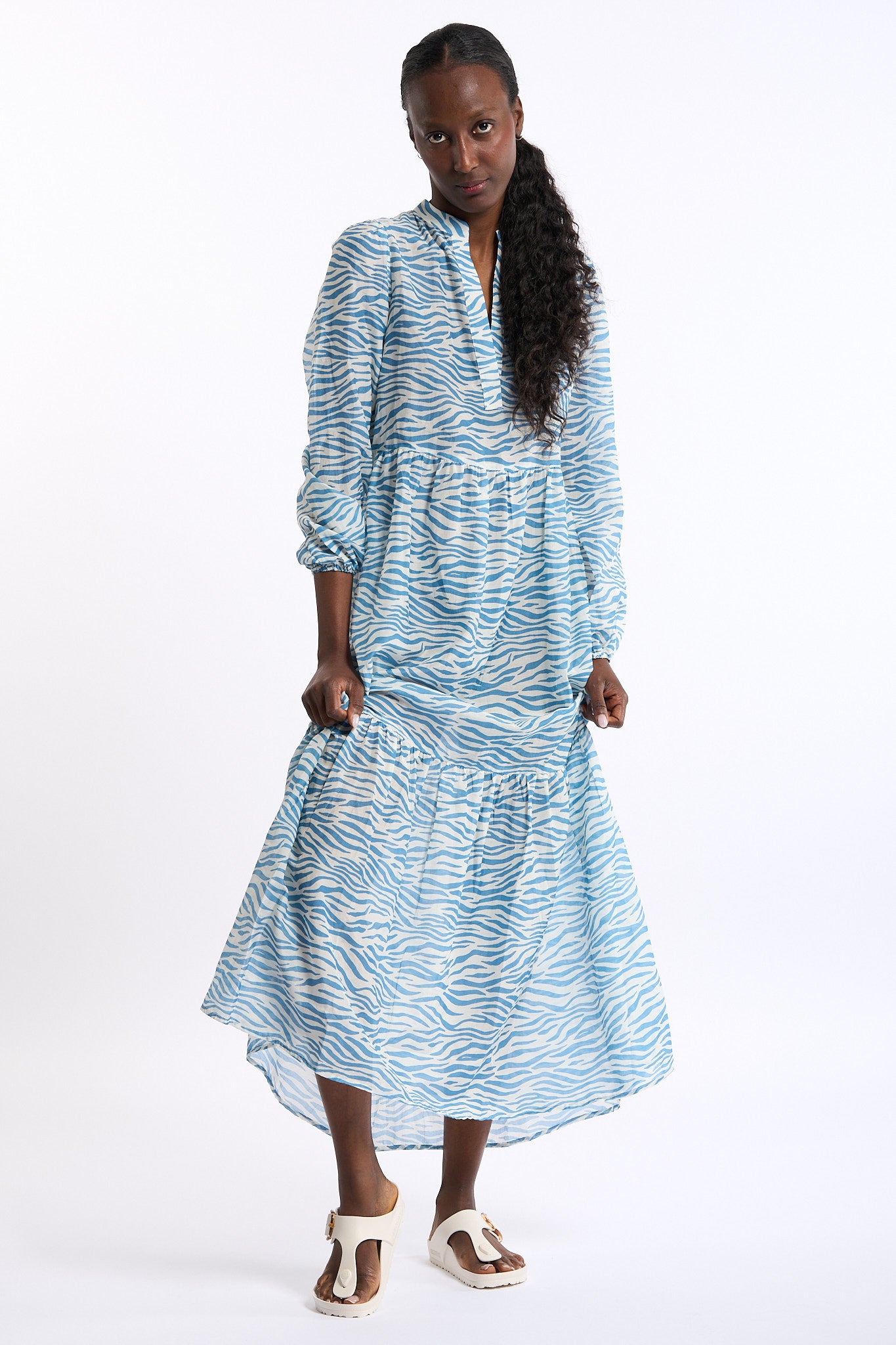Mc2 saint barth Abito Lungo Azzurro/Bianco Donna-6