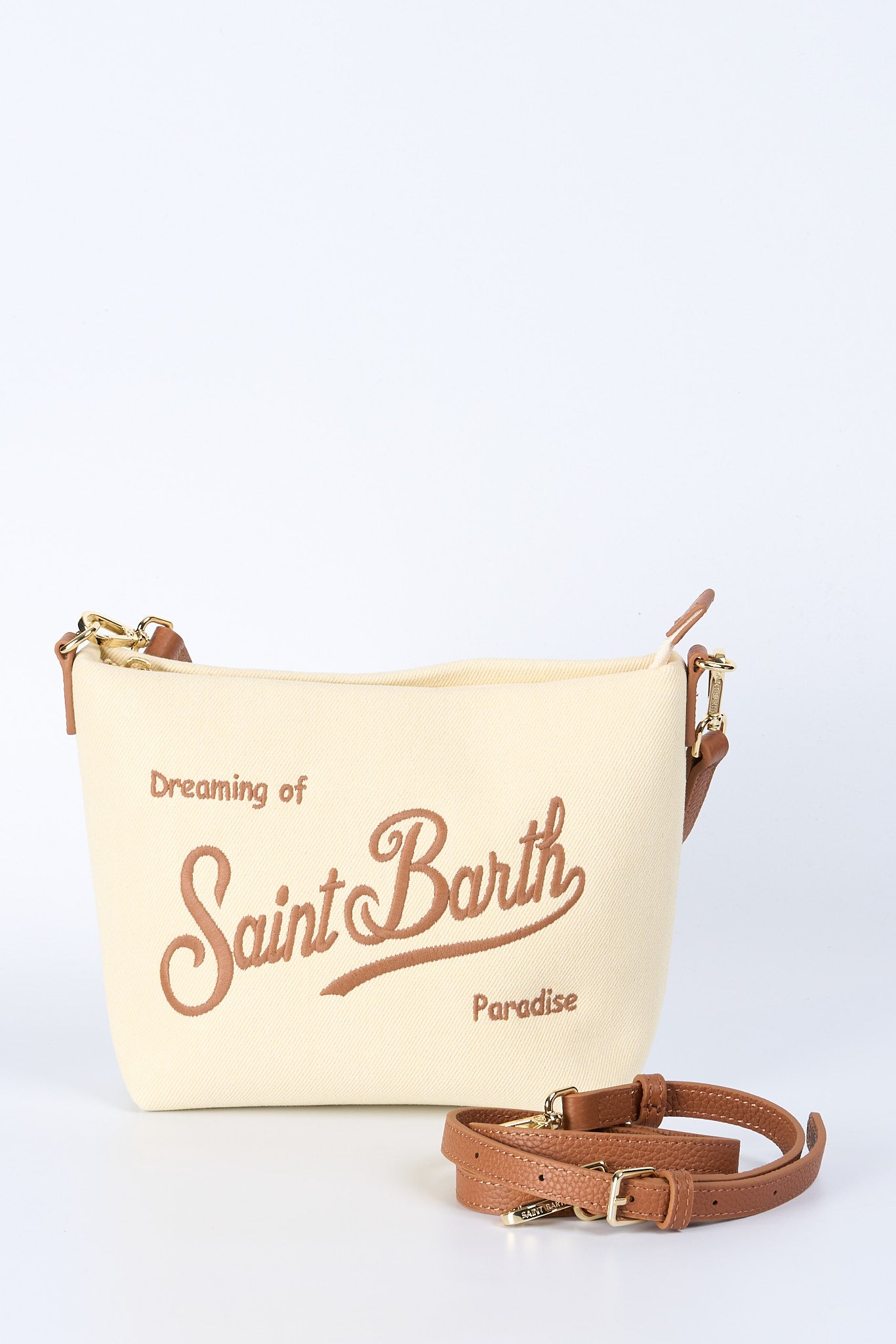 Mc2 saint barth Aline Bag Canvas Panna Donna-4