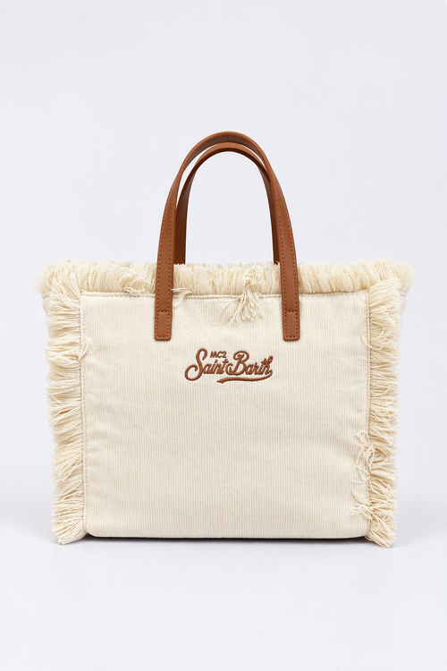 Mc2 saint barth Borsa COLETTE Velluto Panna Donna-2