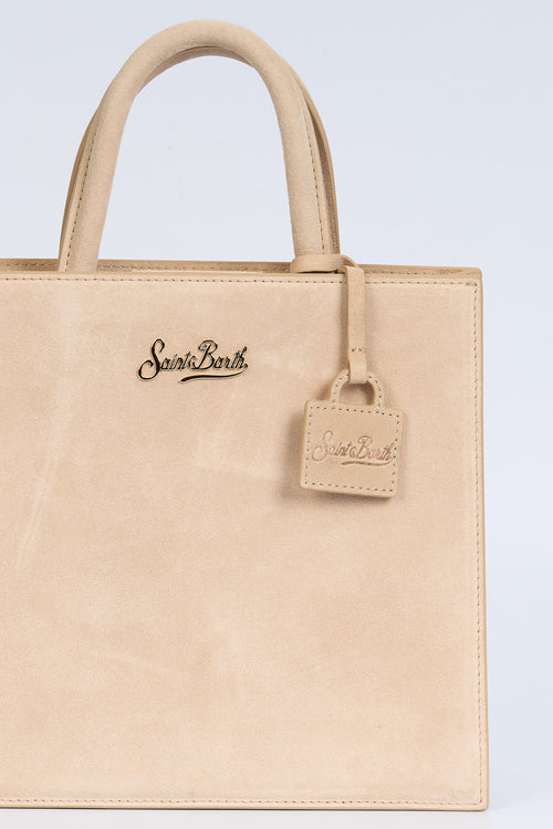Mc2 saint barth Borsa Midi Scamosciata Beige Donna-2