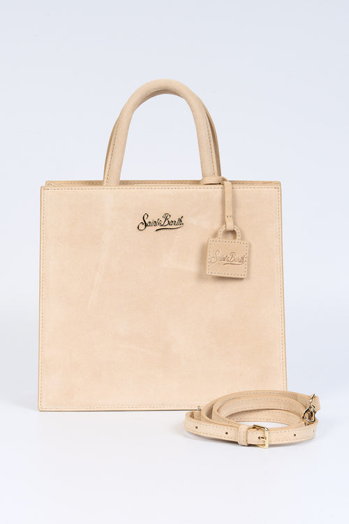 Mc2 saint barth Borsa Midi Scamosciata Beige Donna
