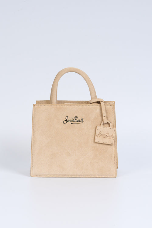 Mc2 saint barth Borsa Mini Scamosciata Beige Donna