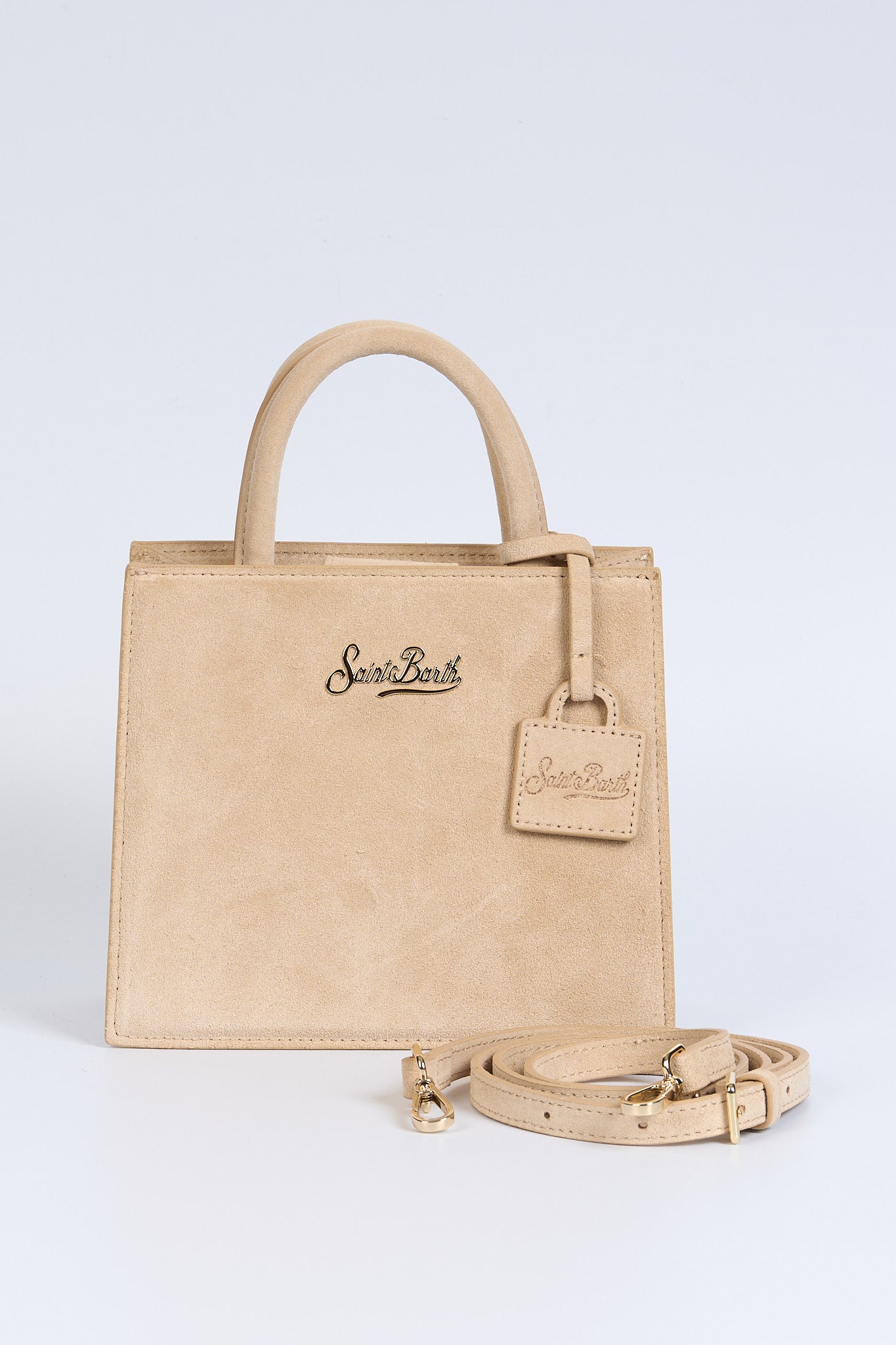 Mc2 saint barth Borsa Mini Scamosciata Beige Donna-4