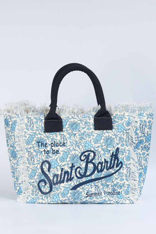 Mc2 saint barth Borsa Vanity Etnic Batik Bianco/azzurro Donna