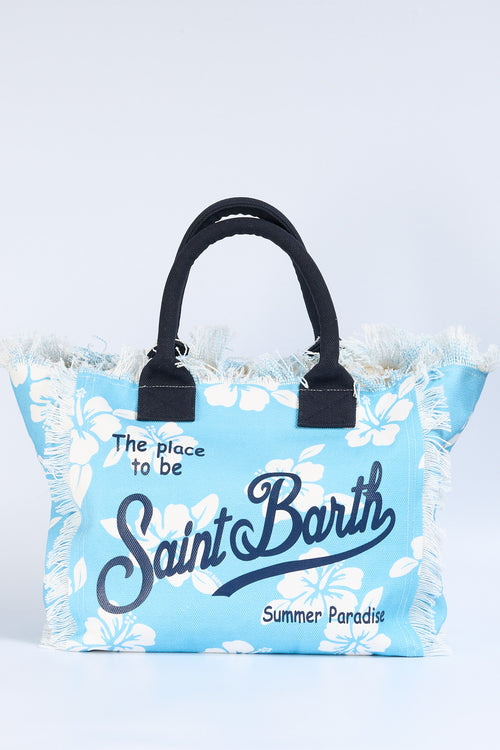 Mc2 saint barth Borsa Vanity Hibiscus Bianco/azzurro Donna