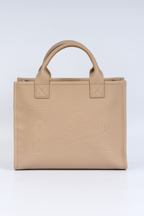 Mc2 saint barth Borsa Vanity Pelle Large Taupe Donna