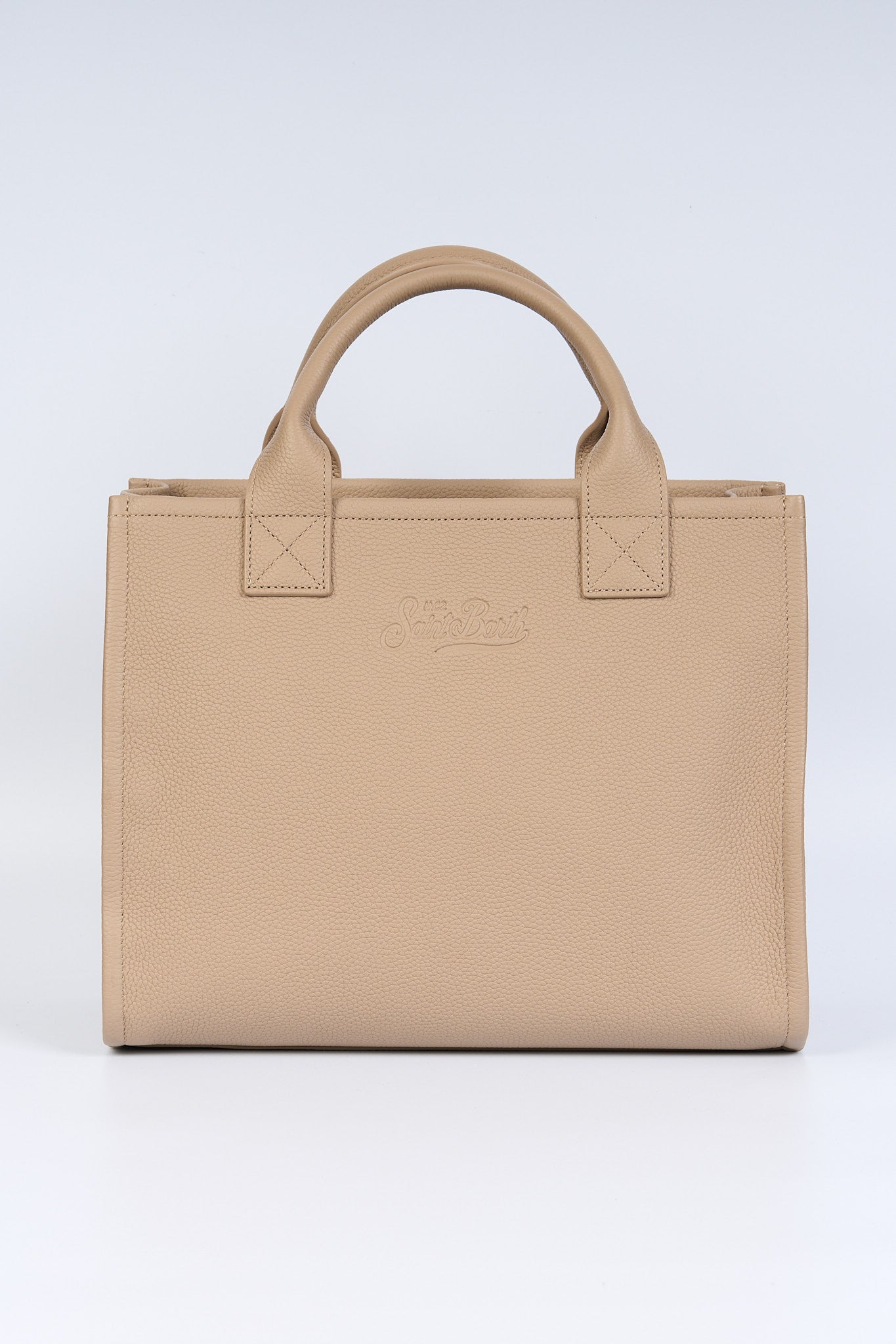 Mc2 saint barth Borsa Vanity Pelle Large Taupe Donna-3