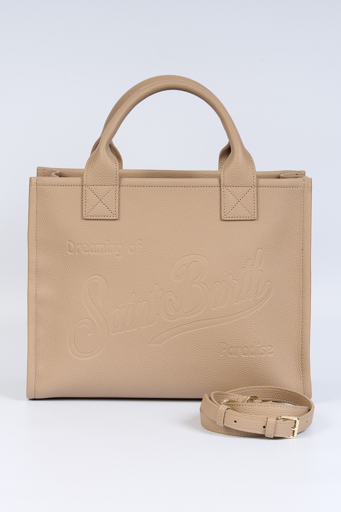 Mc2 saint barth Borsa Vanity Pelle Large Taupe Donna-5