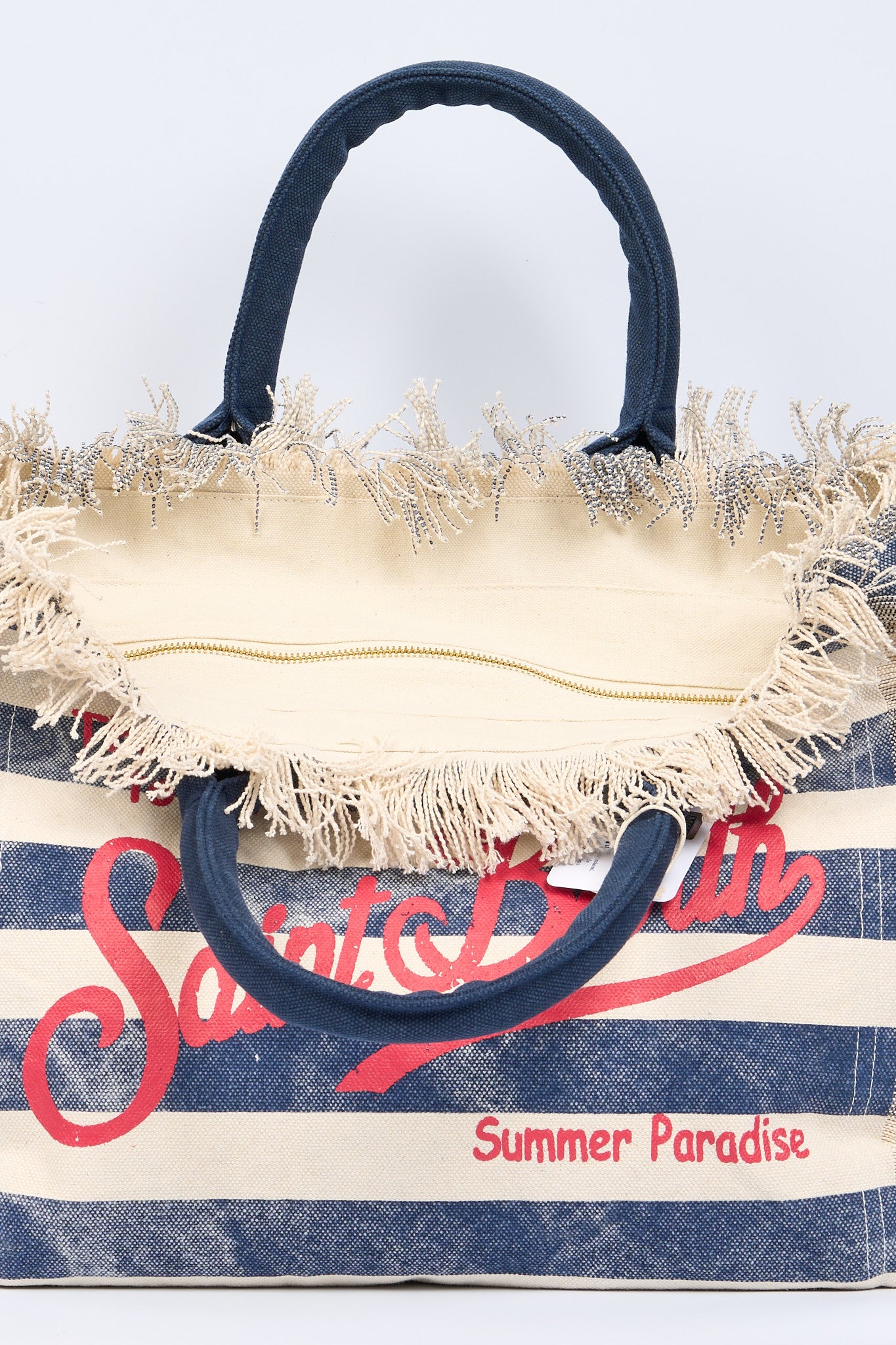 Mc2 saint barth Borsa Vanity Righe Bianco/Blu Donna-6