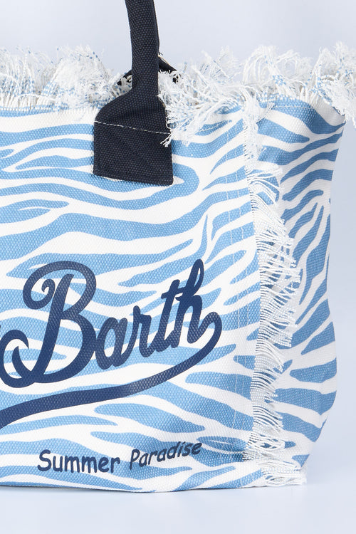 Mc2 saint barth Borsa Vanity Zebra Bianco/azzurro Donna-2