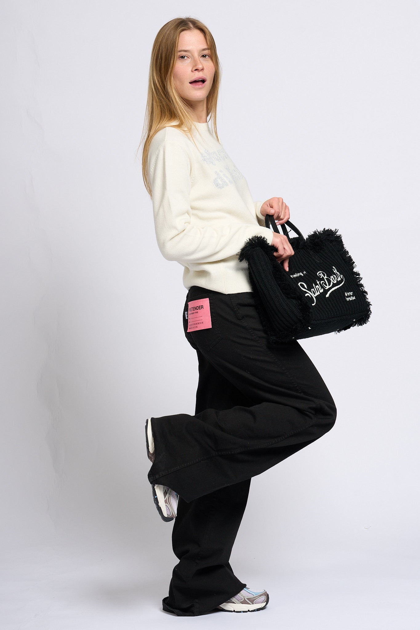 Mc2 saint barth Borsa Wool Nero Donna-3