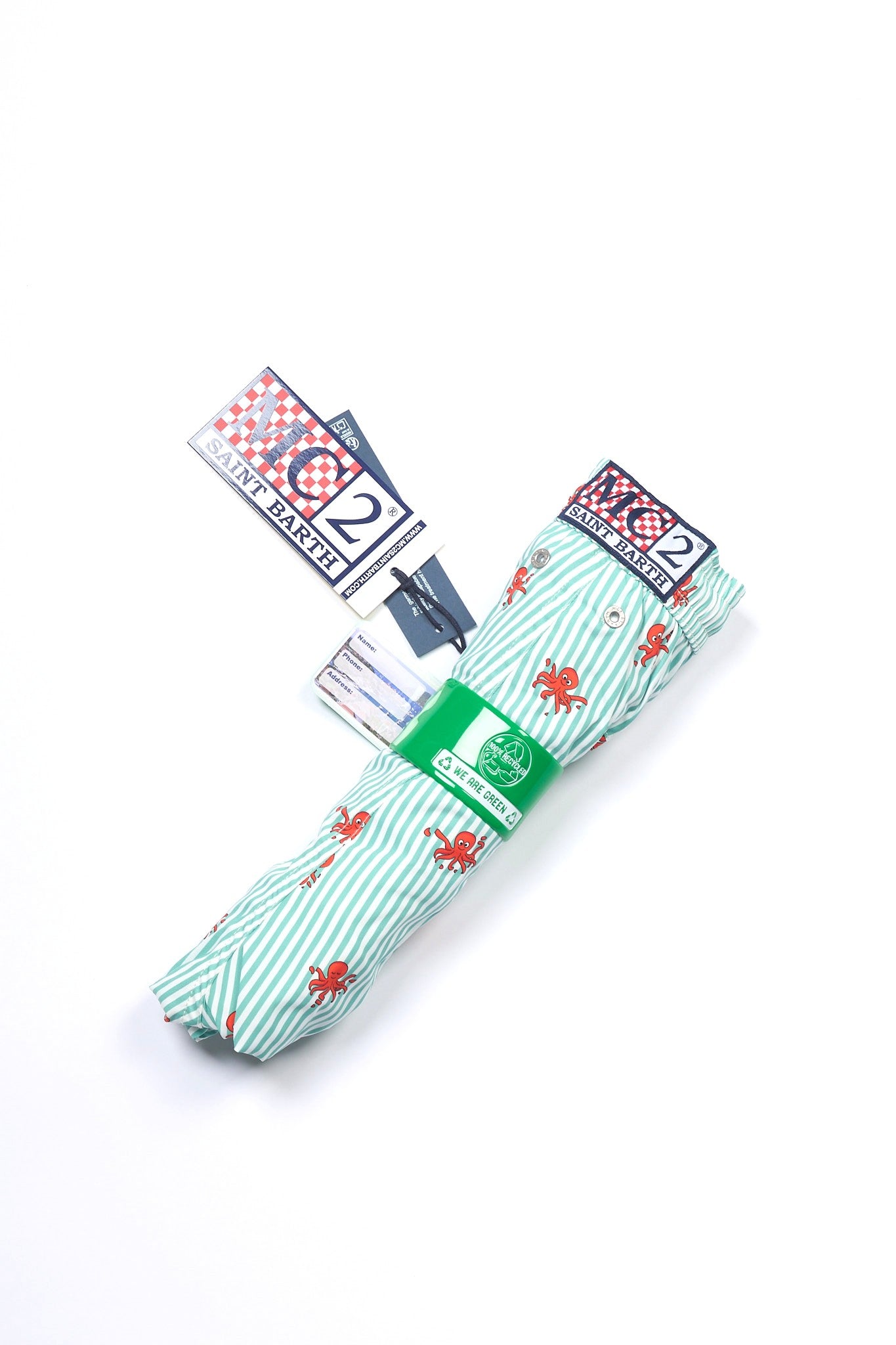 Mc2 saint barth Boxer Mare Octo Bianco/verde Uomo-4