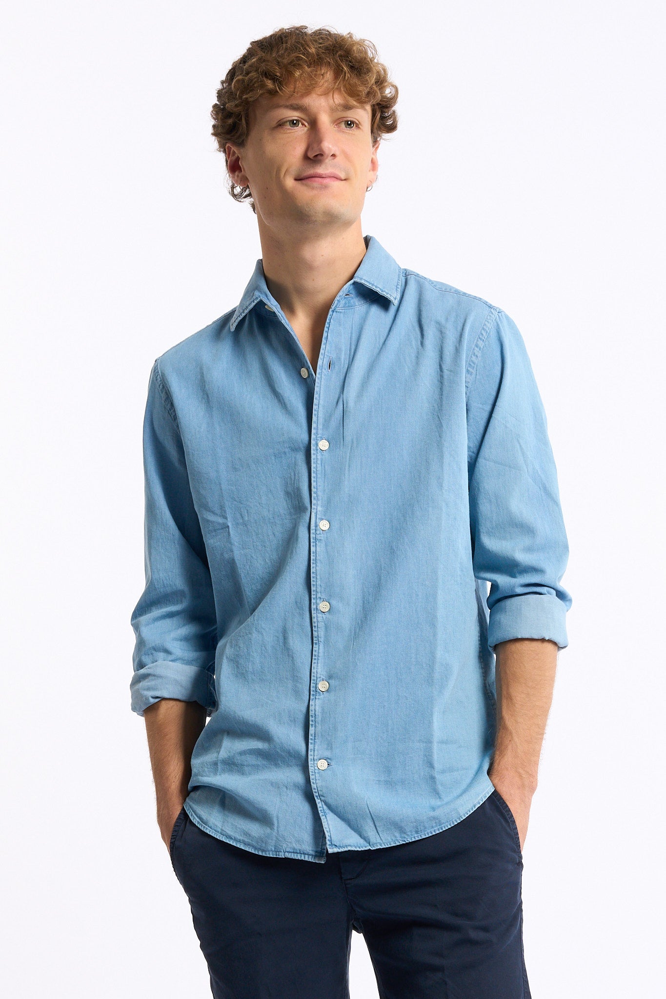 Mc2 saint barth Camicia Denim Azzurro Uomo-1