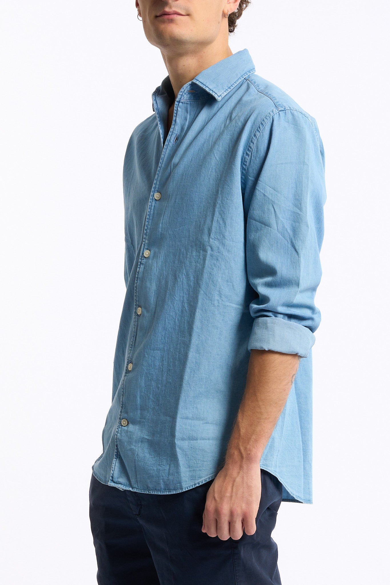 Mc2 saint barth Camicia Denim Azzurro Uomo-4