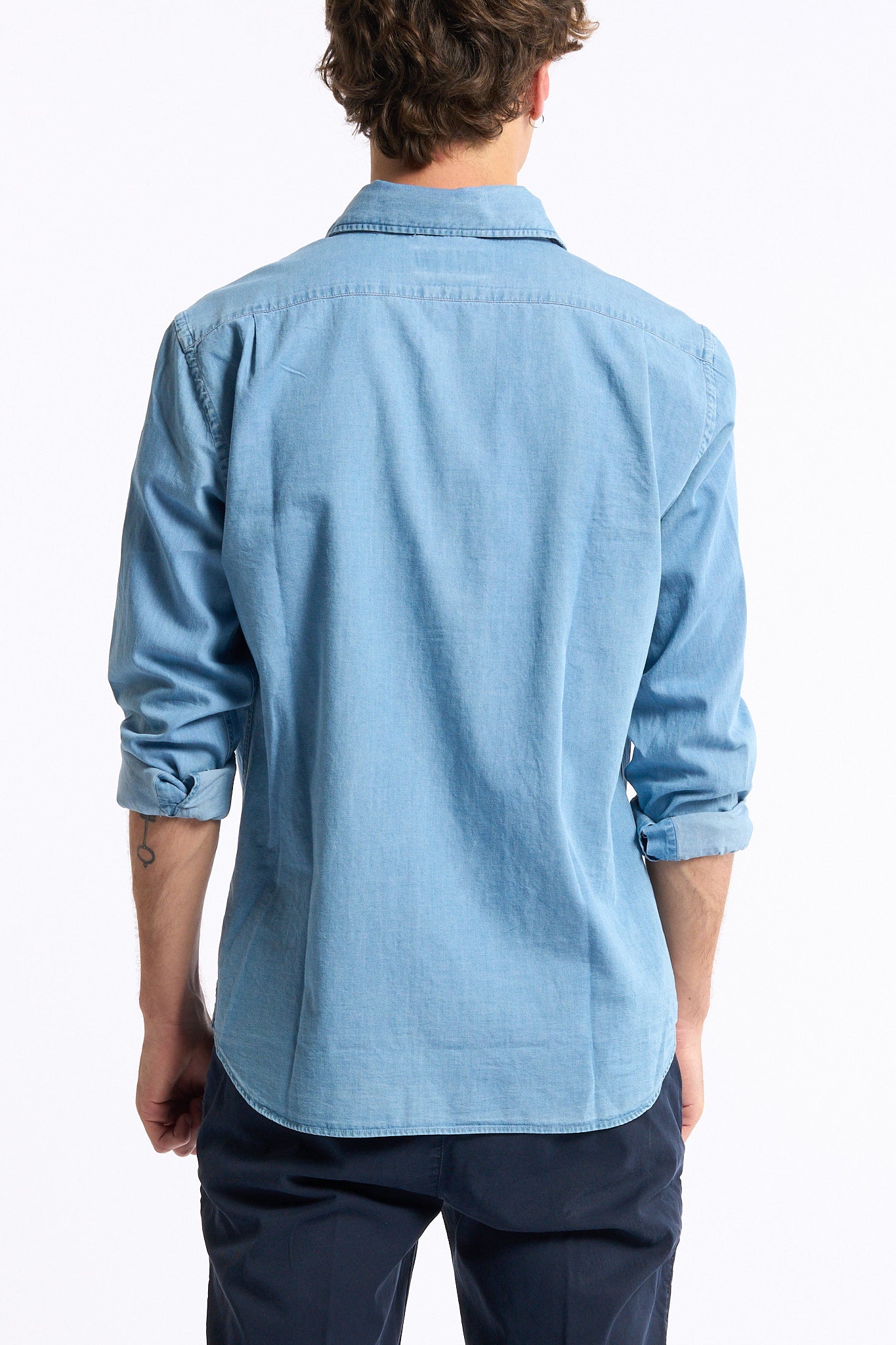 Mc2 saint barth Camicia Denim Azzurro Uomo-5