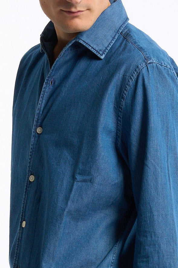 Mc2 saint barth Camicia Denim Blu Uomo-2