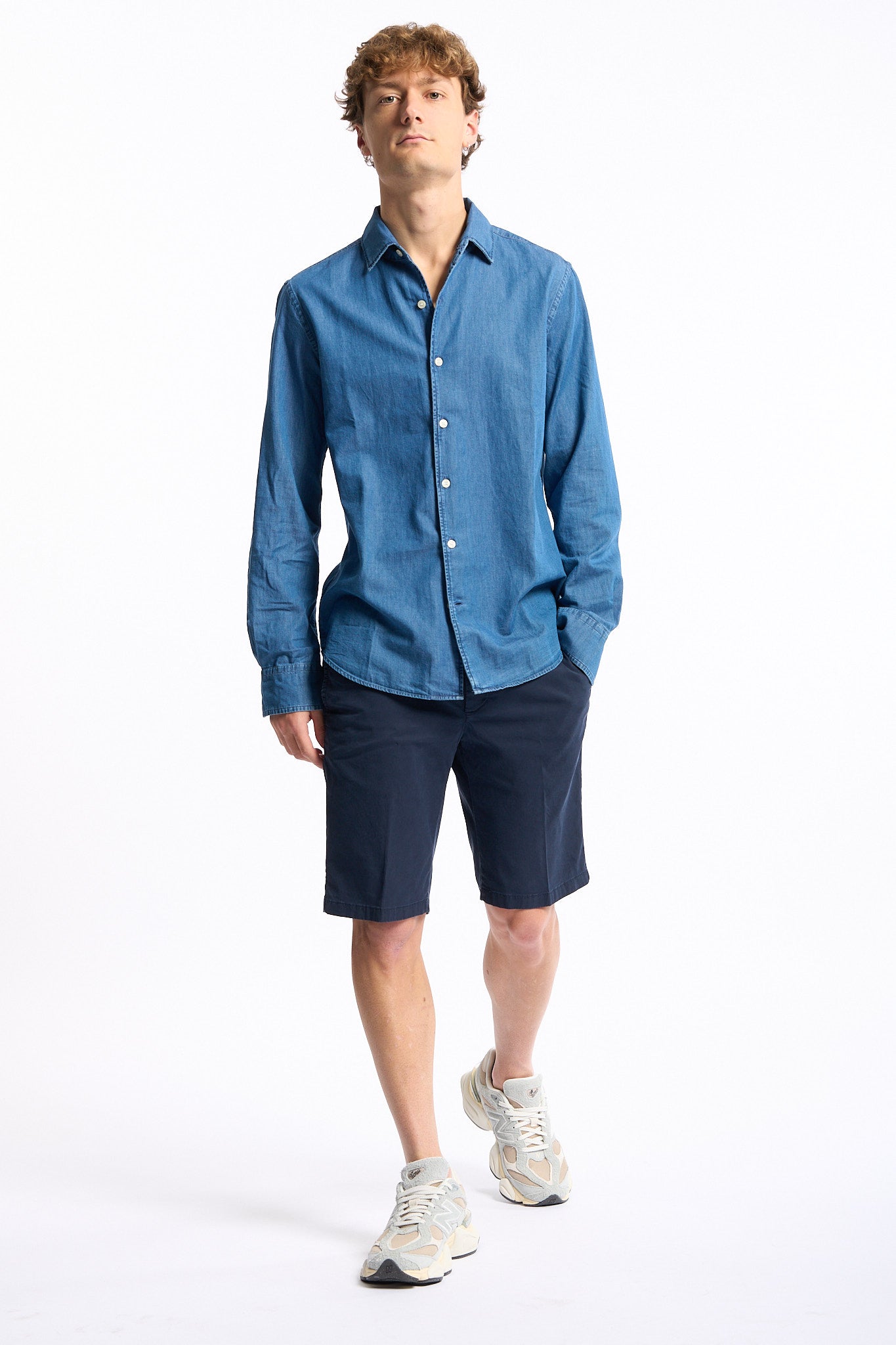 Mc2 saint barth Camicia Denim Blu Uomo-4