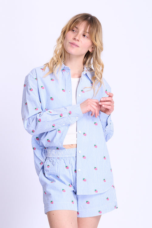 Mc2 saint barth Camicia Fragole Bianco/Azzurro Donna