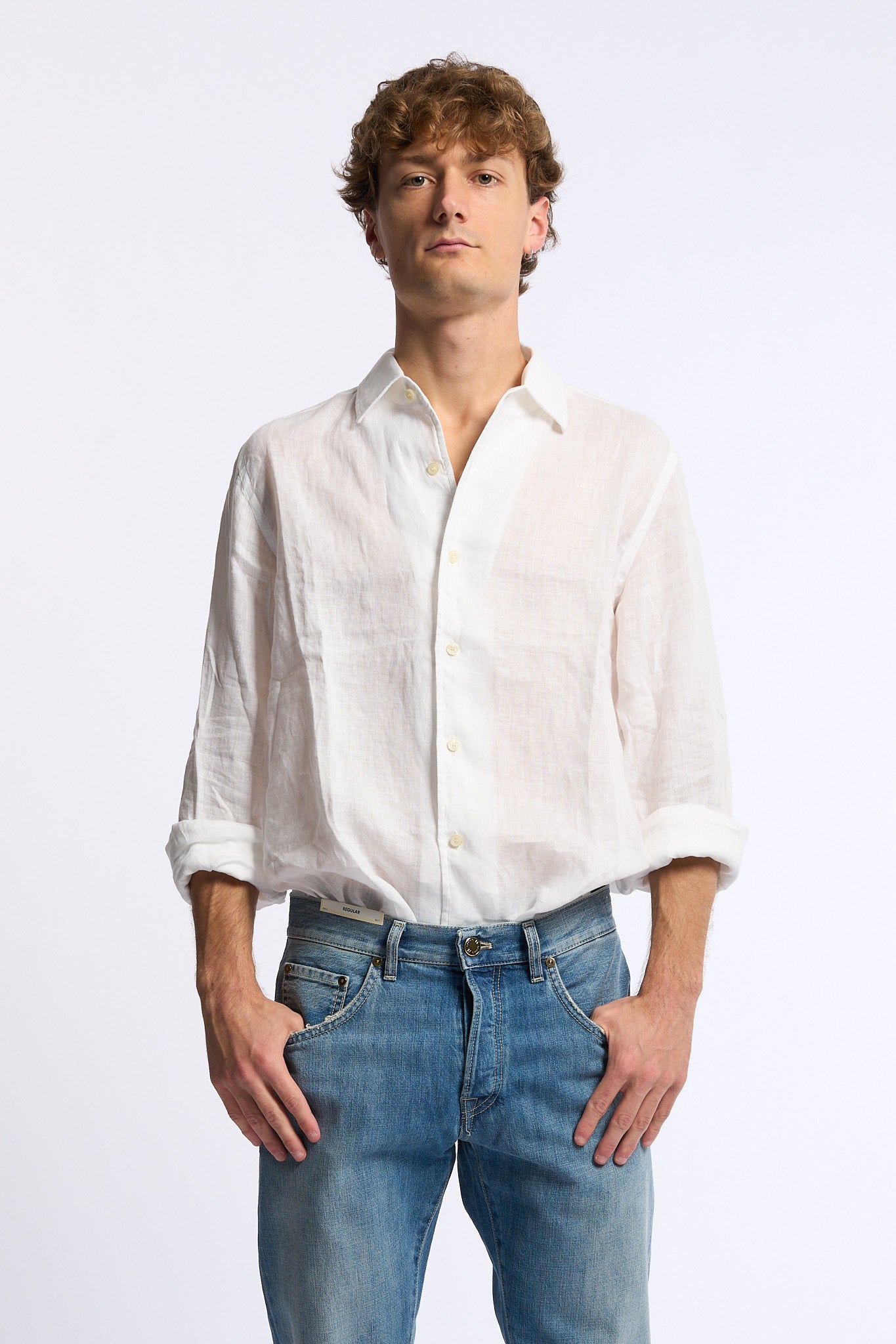 Mc2 saint barth Camicia Lino Bianco Uomo-2