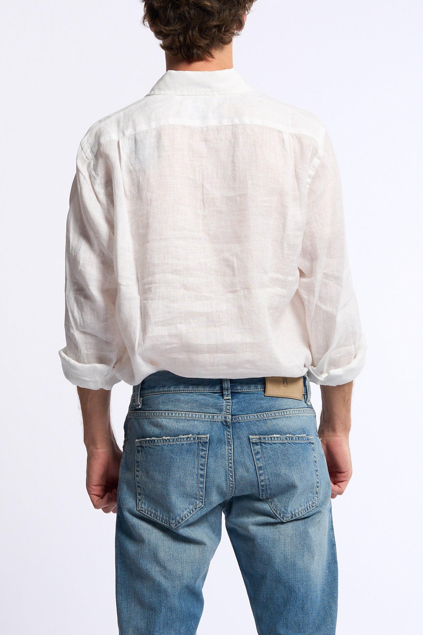 Mc2 saint barth Camicia Lino Bianco Uomo-4