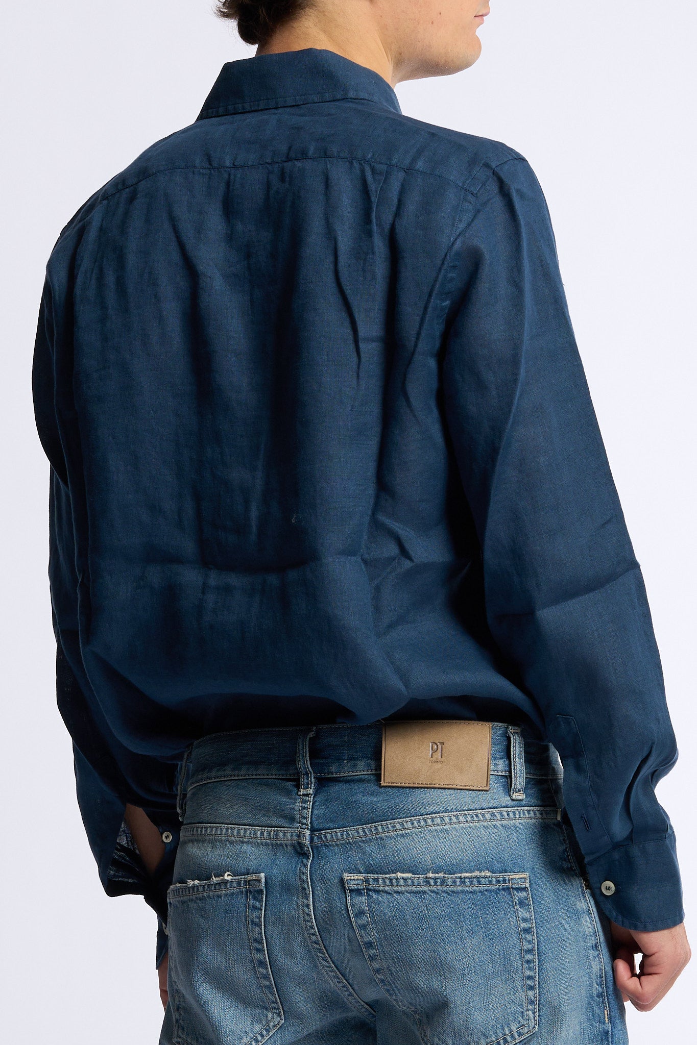 Mc2 saint barth Camicia Lino Blu Uomo-6