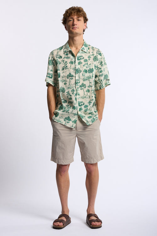 Mc2 saint barth Camicia Lino Car Verde Uomo