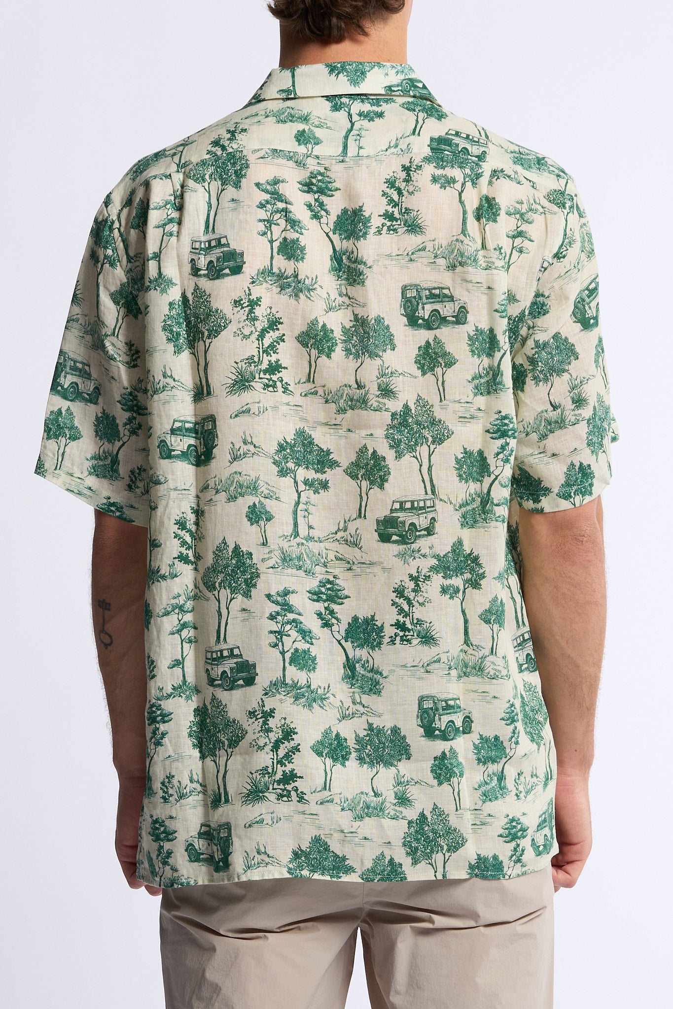Mc2 saint barth Camicia Lino Car Verde Uomo-5