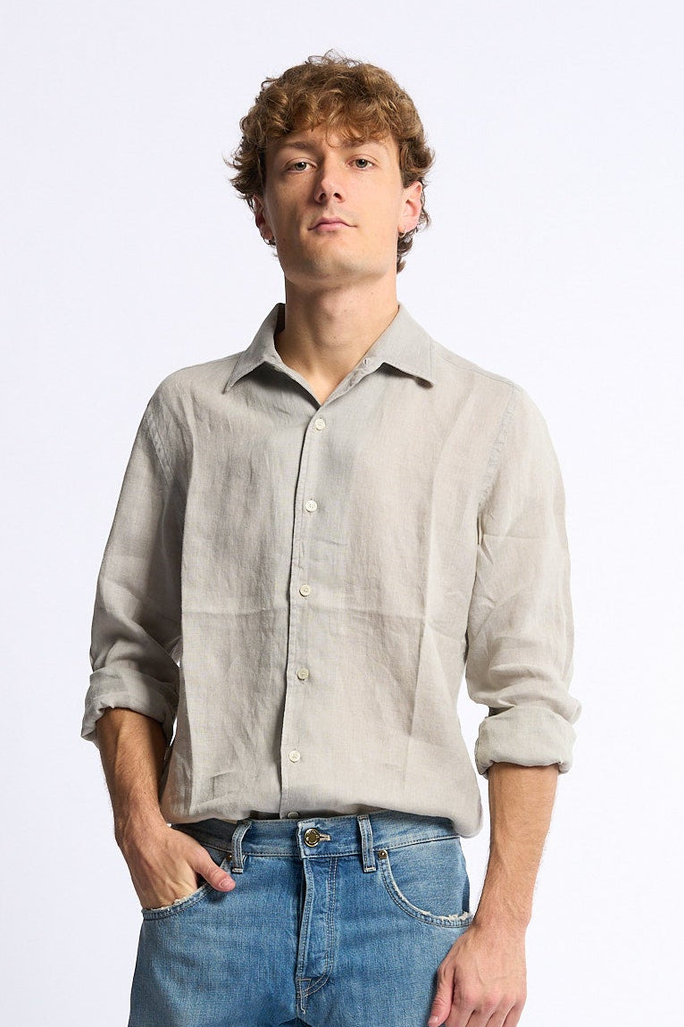 Mc2 saint barth Camicia Lino Sabbia Uomo-1