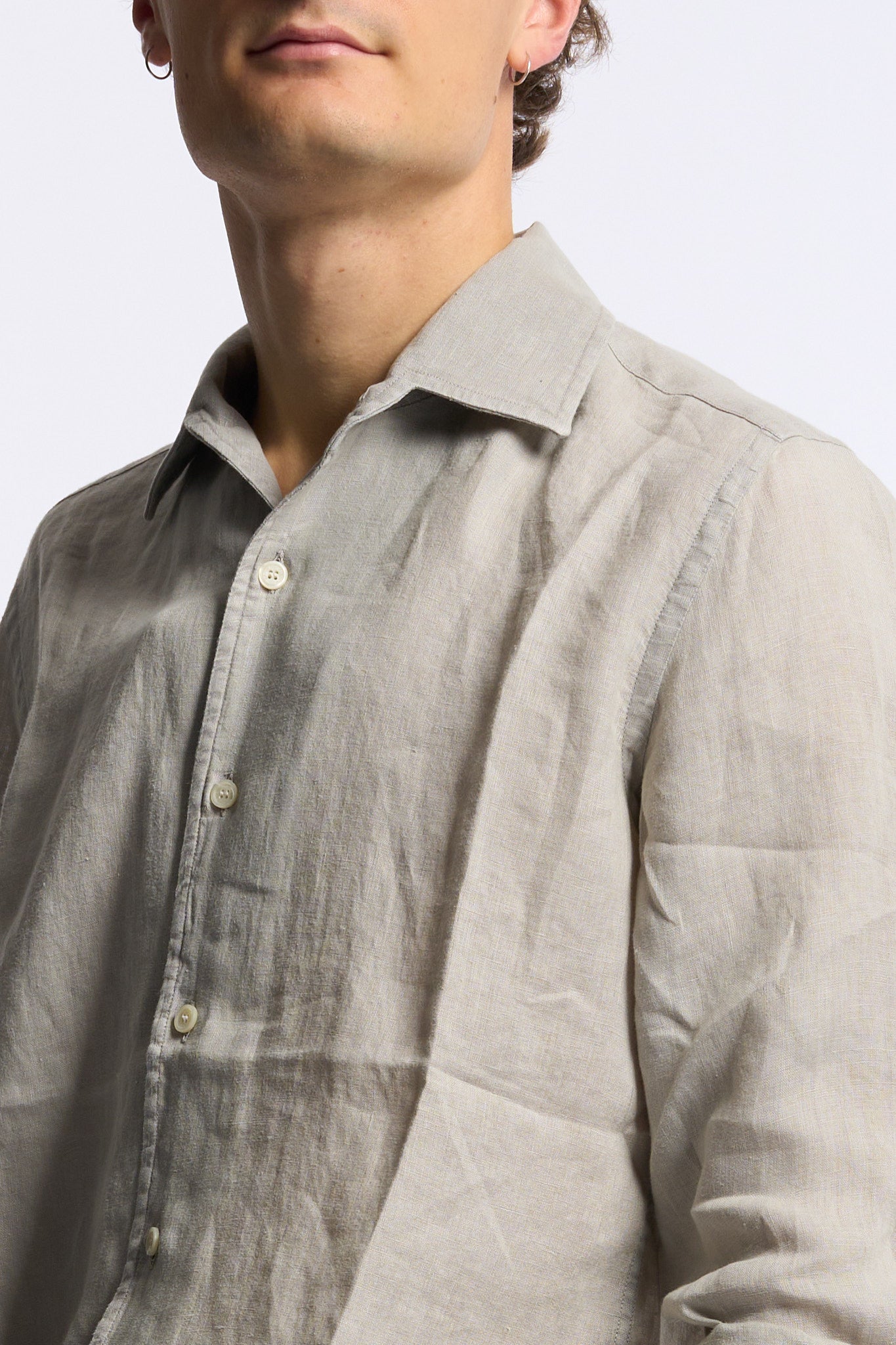 Mc2 saint barth Camicia Lino Sabbia Uomo-2