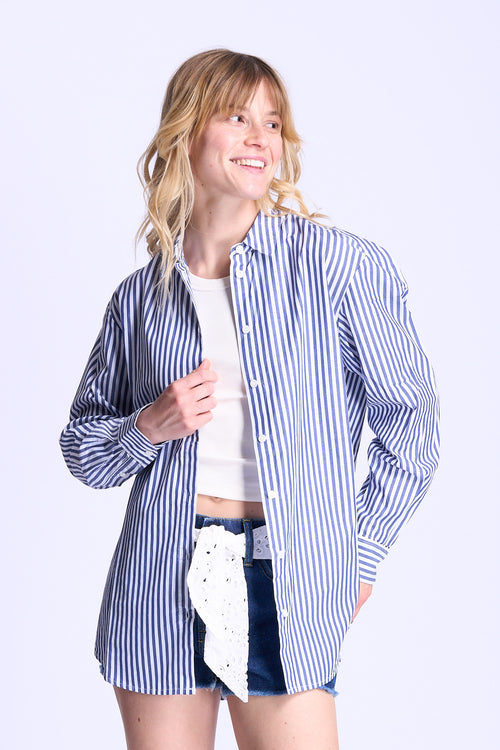 Mc2 saint barth Camicia Righe Bianco/blu Donna