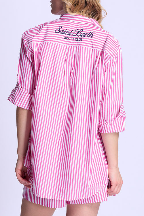 Mc2 saint barth Camicia Righe Bianco/rosa Donna