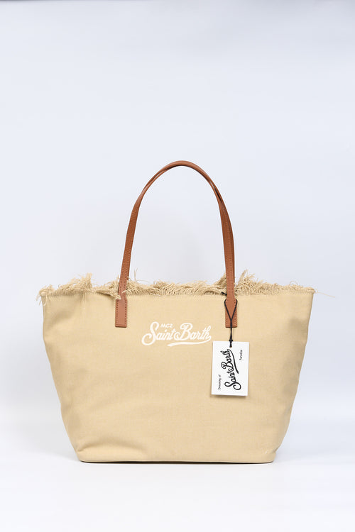 Mc2 saint barth City Bag Grande Canvas Beige Donna