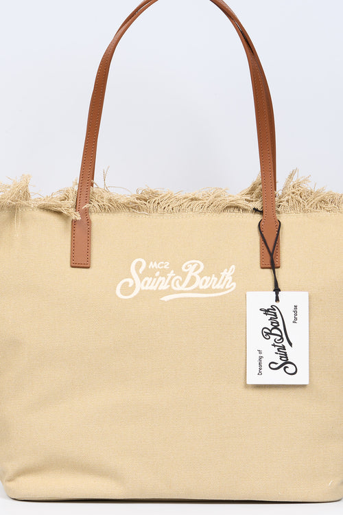 Mc2 saint barth City Bag Grande Canvas Beige Donna-2