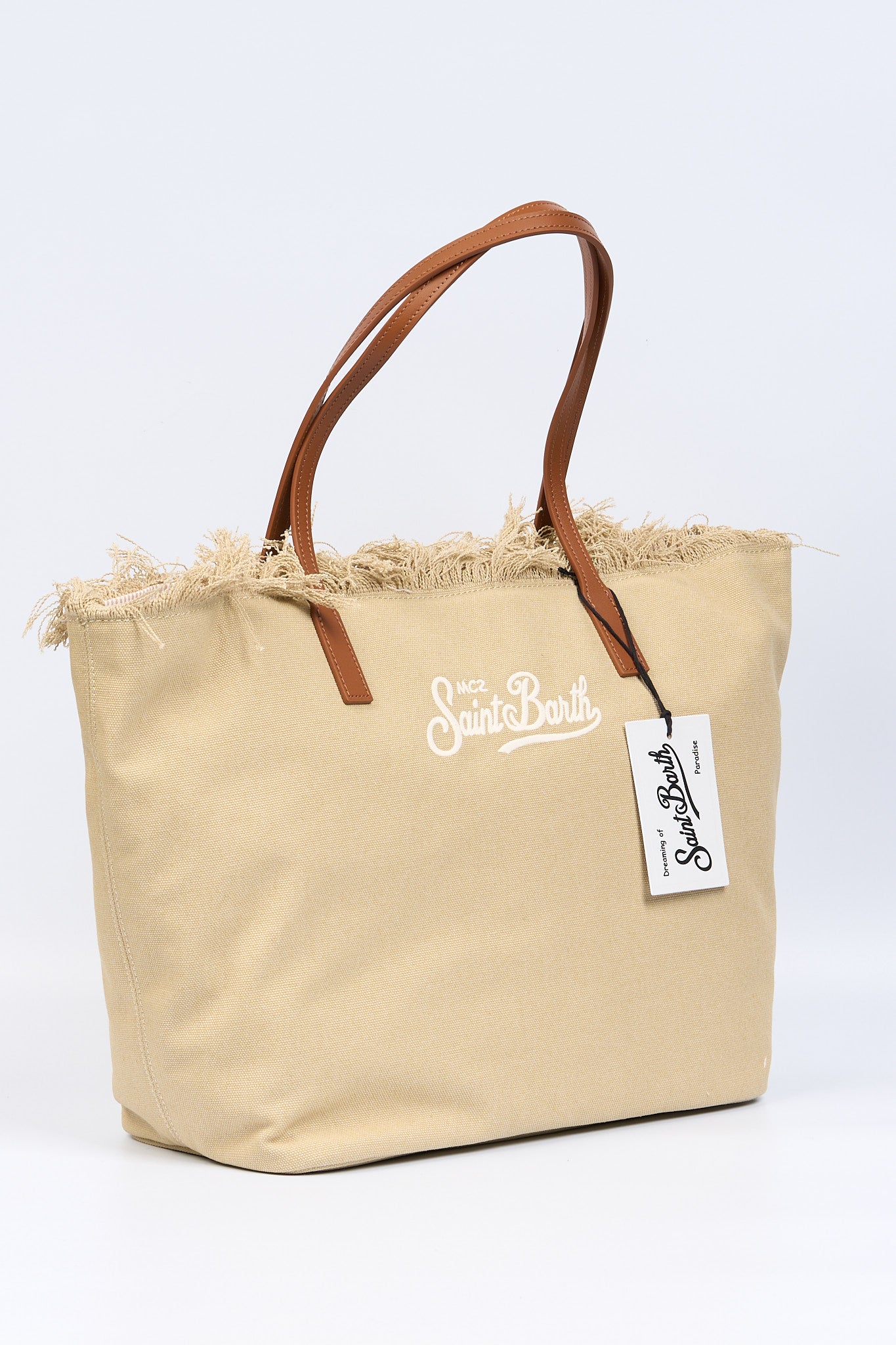 Mc2 saint barth City Bag Grande Canvas Beige Donna-3