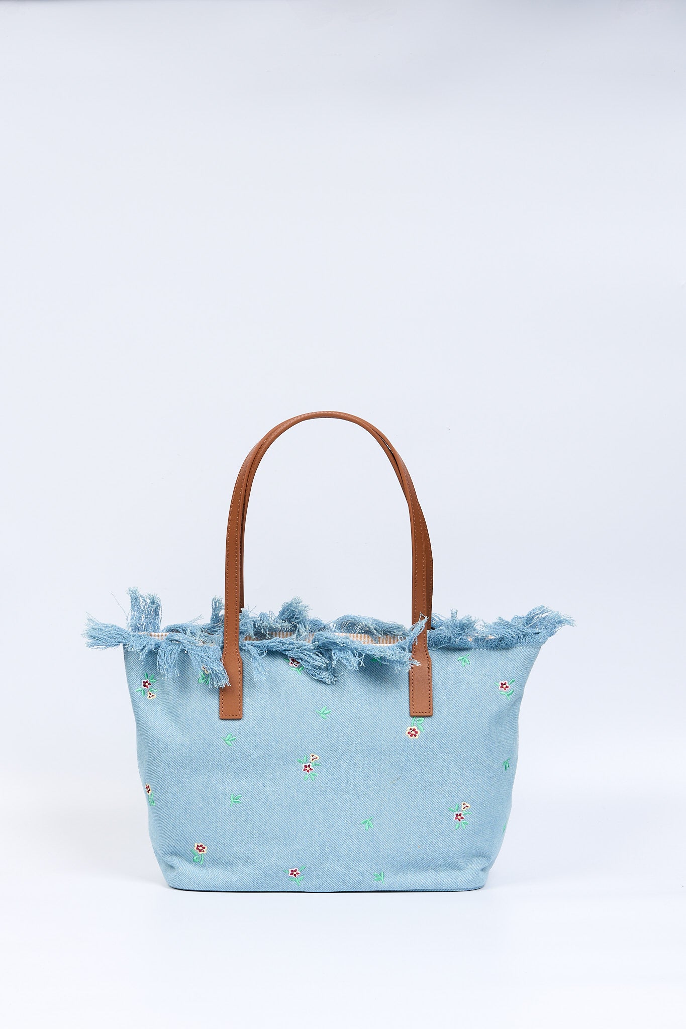 Mc2 saint barth City Bag Media Denim Fiori Donna-1