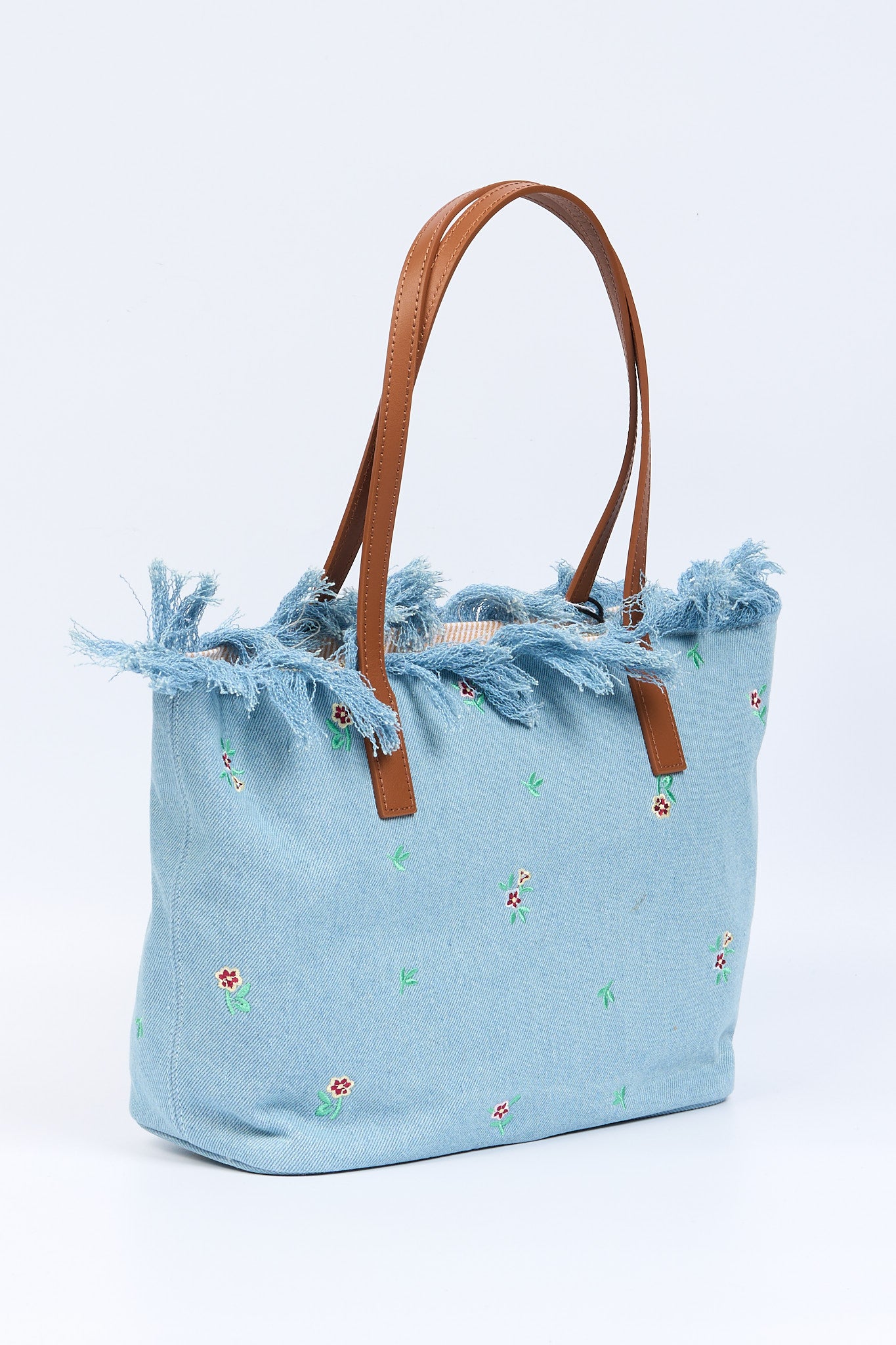 Mc2 saint barth City Bag Media Denim Fiori Donna-3